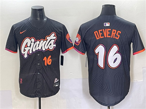 Men's San Francisco Giants 16 Rafael Devers Anthracite 2025 City Connect Limited Stitched Baseball Jersey