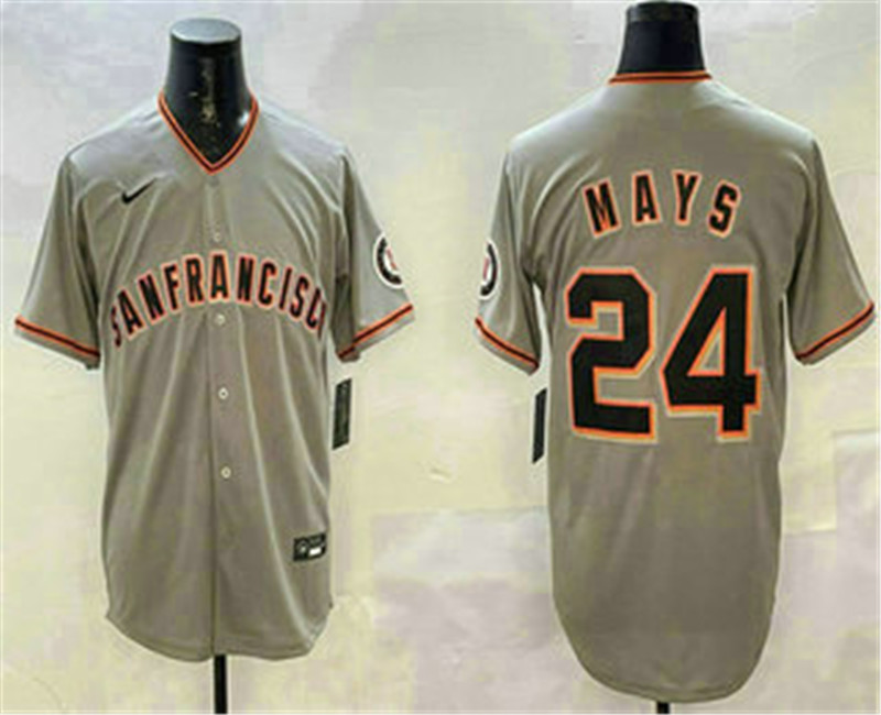 Men's San Francisco Giants 24 Willie Mays Grey Limited Stitched Baseball Jersey