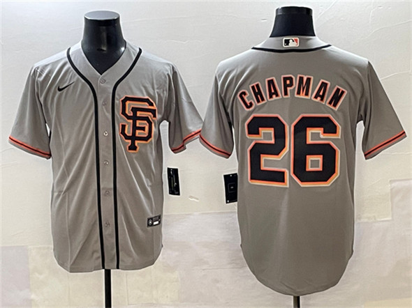 Men's San Francisco Giants 26 Matt Chapman Gray Cool Base Stitched Baseball Jersey