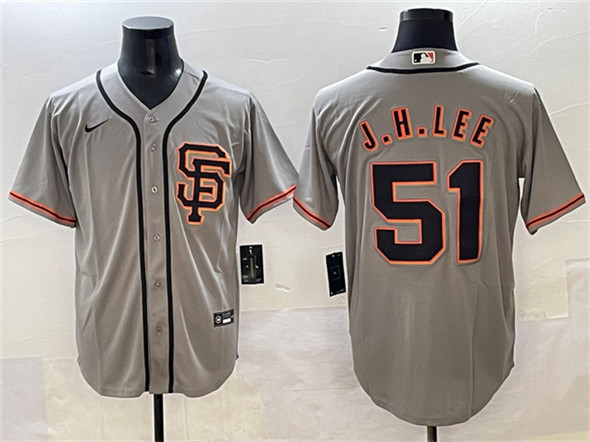 Men's San Francisco Giants 51 Jung Hoo Lee Gray Cool Base Stitched Baseball Jersey
