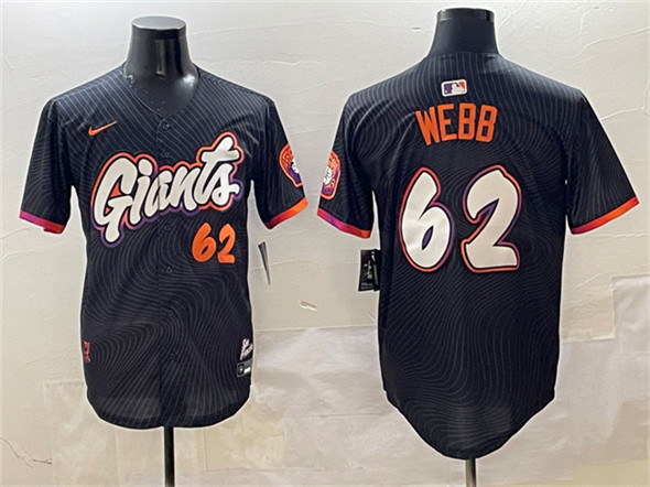 Men's San Francisco Giants 62 Logan Webb Anthracite 2025 City Connect Limited Stitched Baseball Jersey