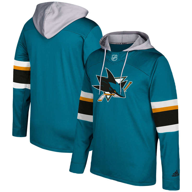 Men's San Jose Sharks  Blue Silver Jersey Pullover Hoodie