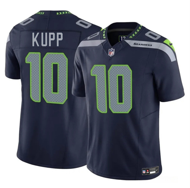 Men's Seattle Seahawks 10 Cooper Kupp Navy 2025 F.U.S.E Vapor Limited Football Stitched Jersey