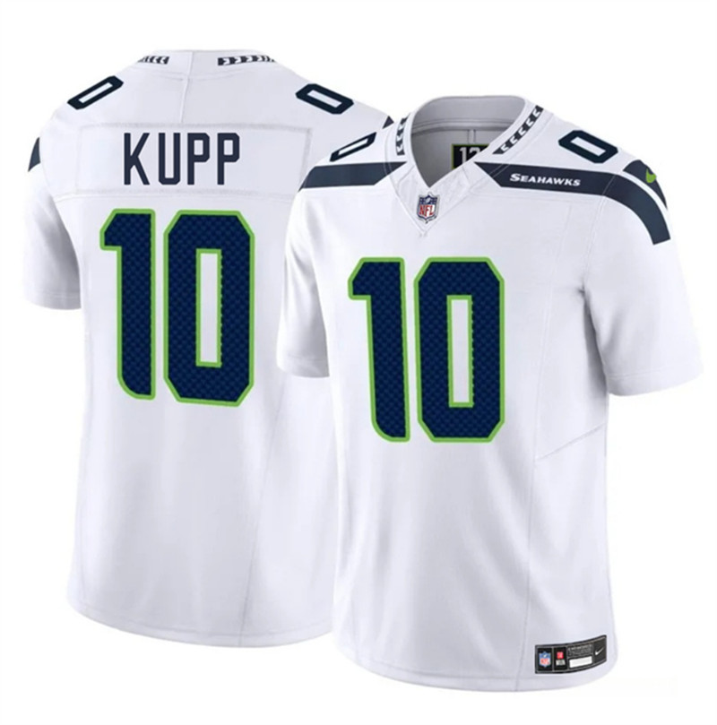 Men's Seattle Seahawks 10 Cooper Kupp White 2025 F.U.S.E. Vapor Limited Football Stitched Jersey
