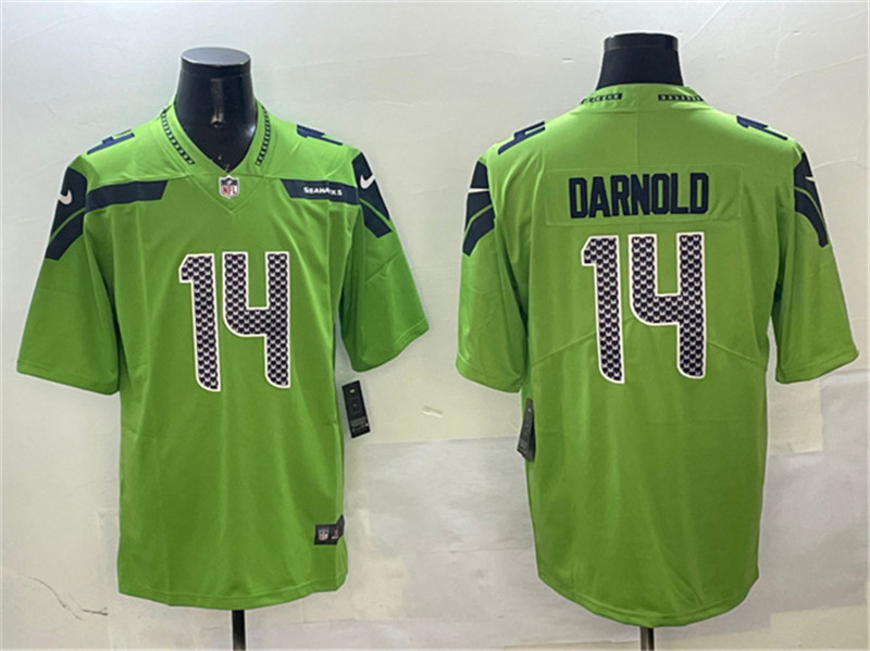 Men's Seattle Seahawks 14 Sam Darnold Green 2025 Vapor Limited Football Stitched Jersey