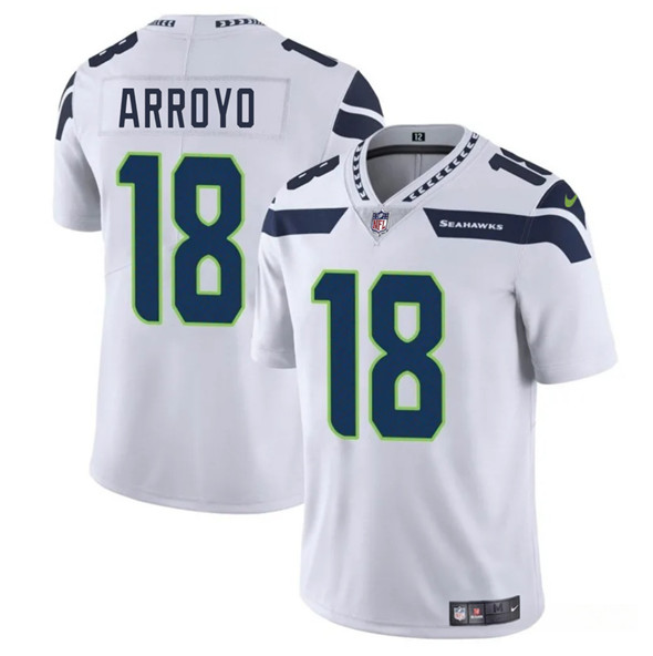 Men's Seattle Seahawks 18 Elijah Arroyo White 2025 Draft Vapor Limited Football Stitched Jersey