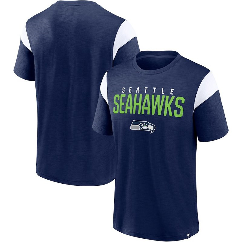 Men's Seattle Seahawks Fanatics Branded College NavyWhite Home Stretch Team T Shirt