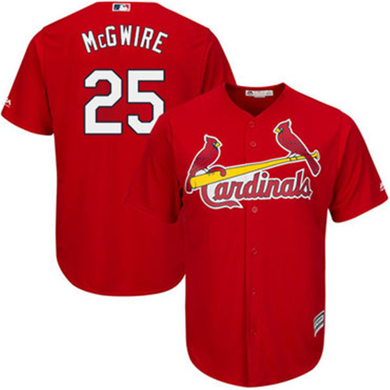 Men's St Louis Cardinals 25 Mark McGwire Red Cool Base Stitched Baseball Jersey