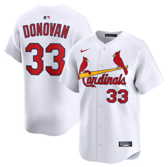 Men's St. Louis Cardinals 33 Brendan Donovan White Home Limited Stitched Baseball Jersey