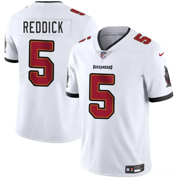 Men's Tampa Bay Buccaneers 5 Haason Reddick White 2025 Vapor Limited Football Stitched Jersey