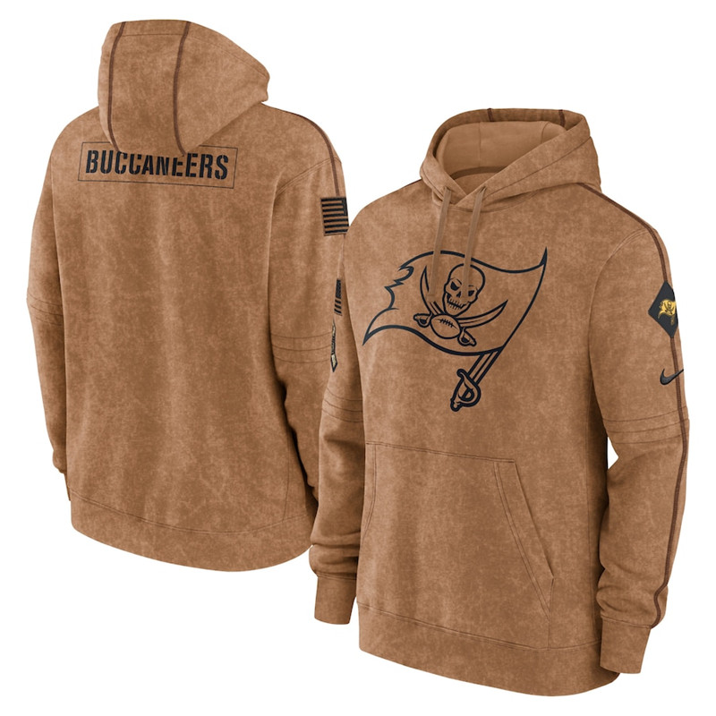 Men's Tampa Bay Buccaneers Nike Brown 2023 Salute To Service Club Pullover Hoodie