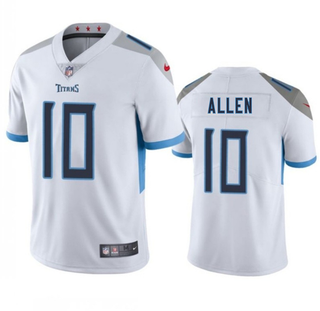 Men's Tennessee Titans 10 Brandon Allen White 2025 Vapor Untouchable Football Stitched Jersey