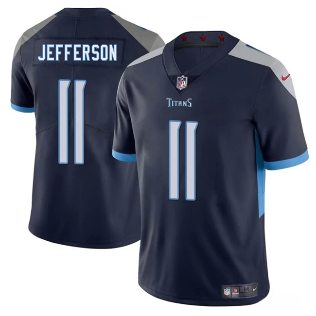Men's Tennessee Titans 11 Van Jefferson Navy 2025 Vapor Untouchable Football Stitched Jersey
