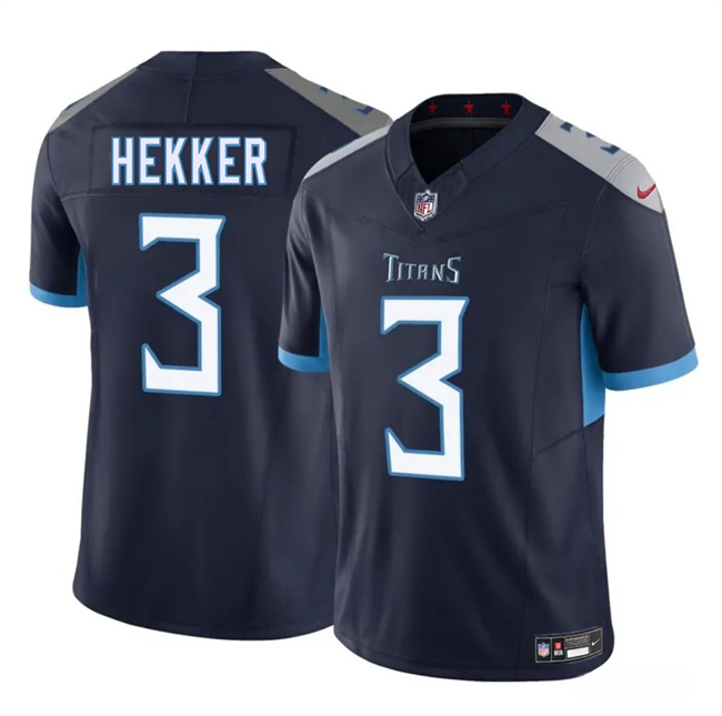 Men's Tennessee Titans 3 Johnny Hekker Navy 2025 F.U.S.E. Vapor Limited Football Stitched Jersey