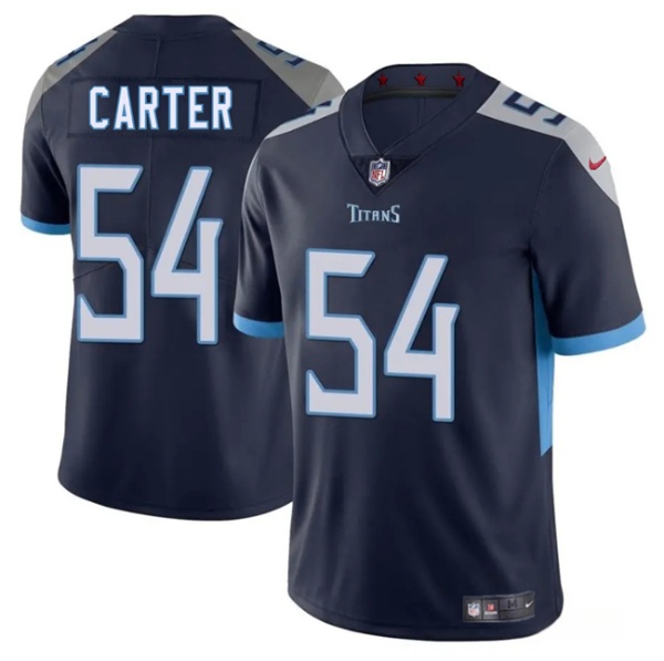 Men's Tennessee Titans 54 Lorenzo Carter Navy 2025 Vapor Untouchable Football Stitched Jersey