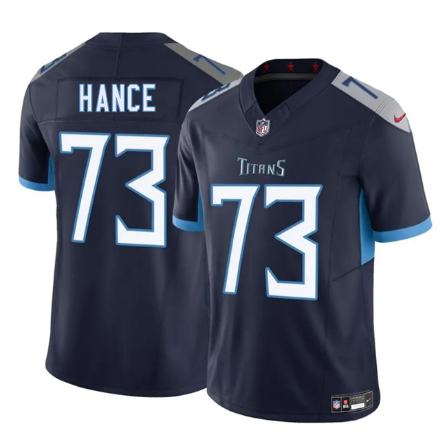 Men's Tennessee Titans 73 Blake Hance Navy 2025 F.U.S.E. Vapor Limited Football Stitched Jersey