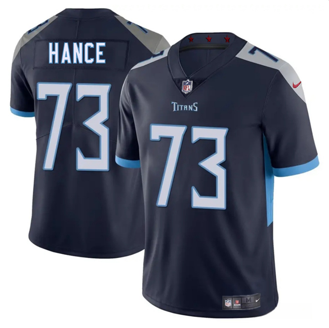 Men's Tennessee Titans 73 Blake Hance Navy 2025 Vapor Limited Football Stitched Jersey