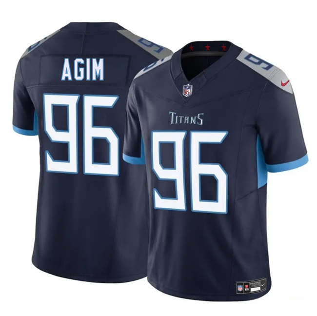 Men's Tennessee Titans 96 McTelvin Agim Navy 2025 F.U.S.E. Vapor Limited Football Stitched Jersey