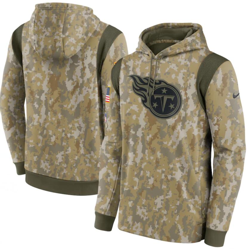 Men's Tennessee Titans Nike Camo 2021 Salute To Service Therma Performance Pullover Hoodie