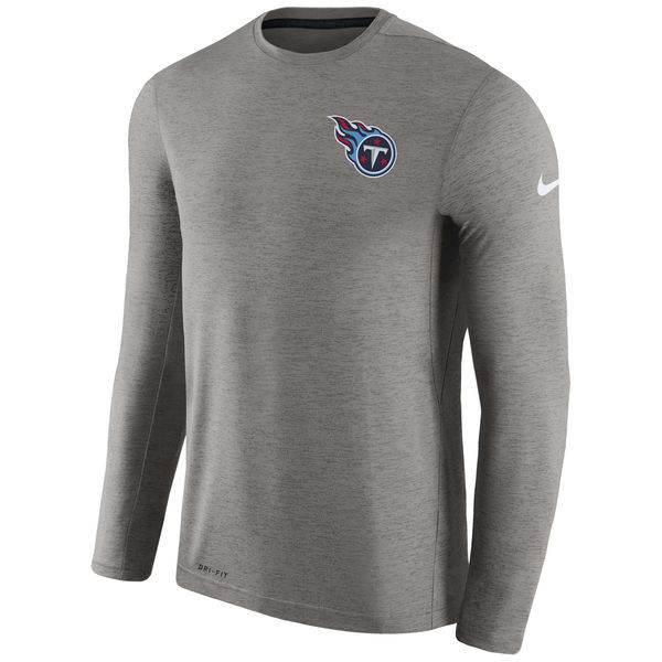 Men's Tennessee Titans  Charcoal Coaches Long Sleeve Performance T Shirt