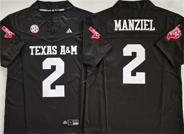 Men's Texas A&M Aggies Lions 2 Johnny Manziel Black 2025 F.U.S.E. Stitched Jersey