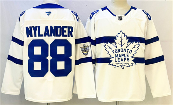 Men's Toronto Maple Leafs 88 William Nylander White Stadium Series Stitched Jersey