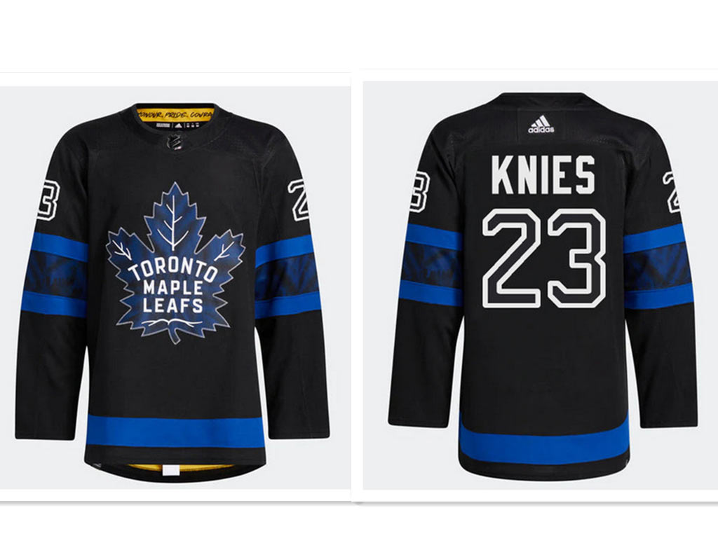 Men's Toronto Maple Leafs adidas 23 Matthew Knies Authentic X Drew House Flipside Alternate Jersey