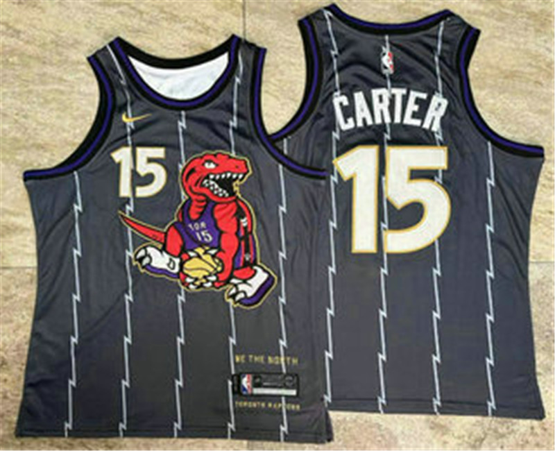 Men's Toronto Raptors 15 Vince Carter Black 2024 City Edition AU Stitched Jersey