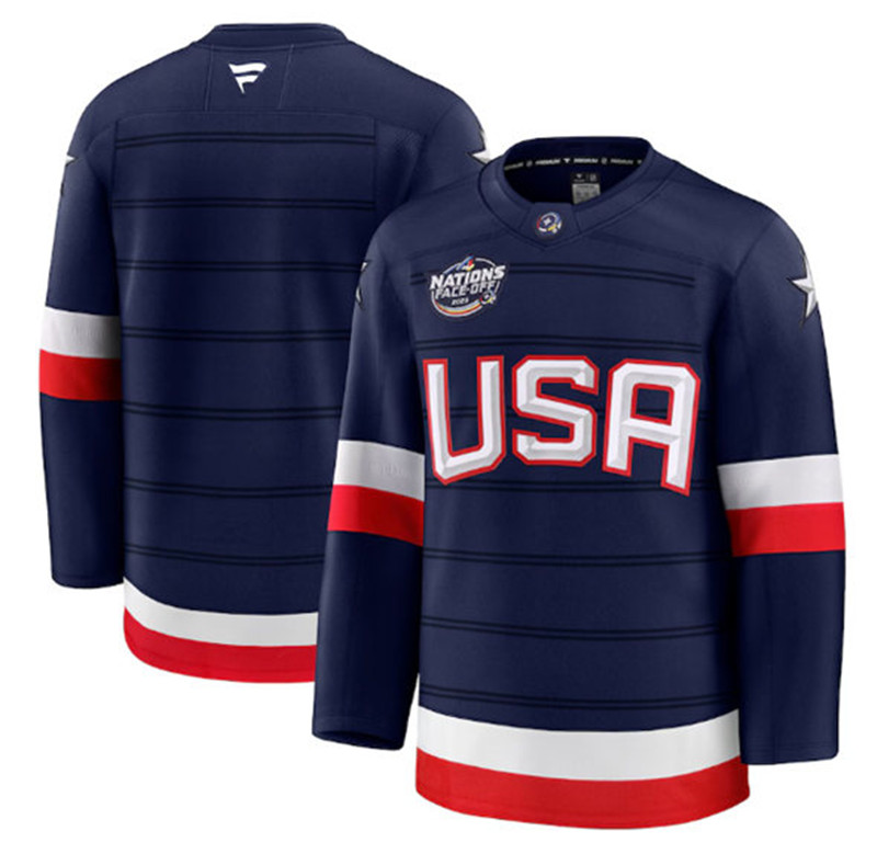 Men's USA Blank Navy 2025 4 Nations Face Off Stitched Jersey