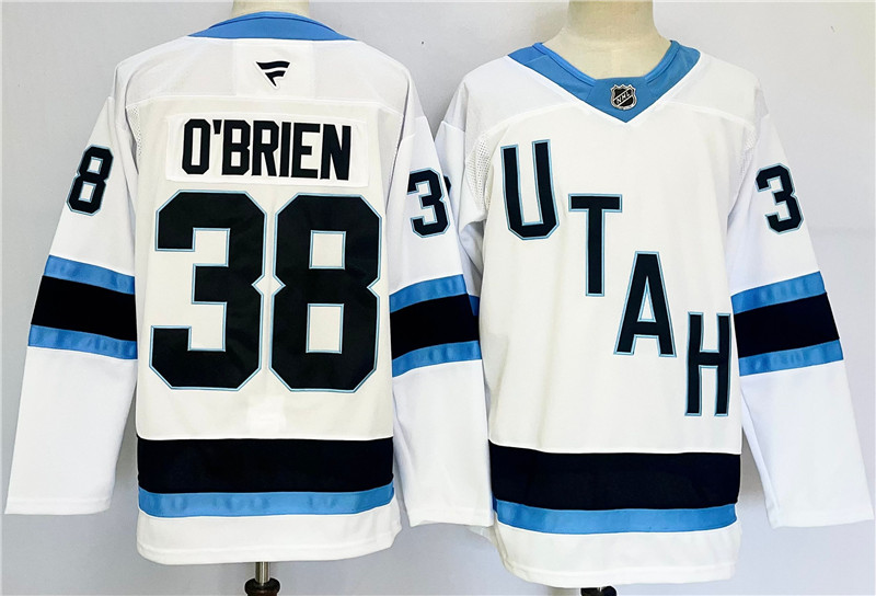 Men's Utah Hockey Club 38 Liam O'Brien White 2024 25 Stitched Jersey