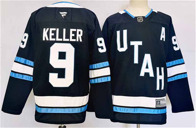 Men's Utah Hockey Club 9 Clayton Keller Navy Stitched Jersey
