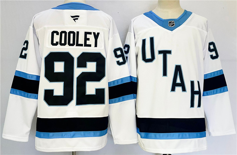 Men's Utah Hockey Club 92 Logan Cooley White 2024 25 Stitched Jersey