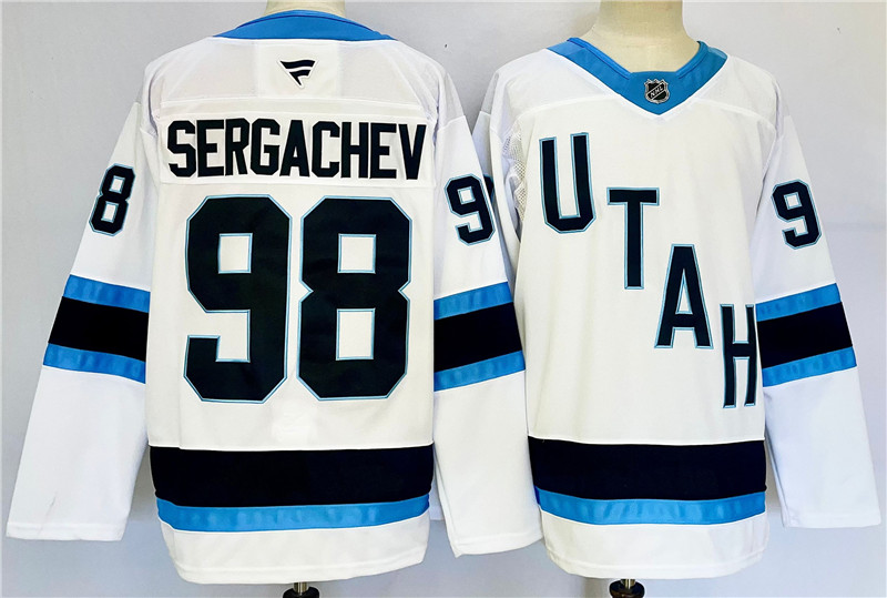Men's Utah Hockey Club 98 Mikhail Sergachev White 2024 25 Stitched Jersey