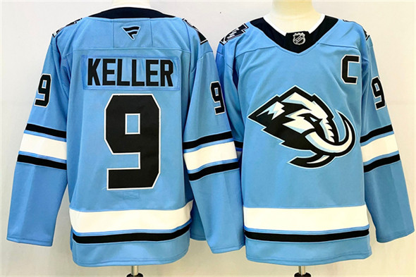 Men's Utah Mammoth 9 Clayton Keller Blue 2025 With C Patch Stitched Jersey