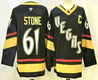 Men's Vegas Golden Knights 61 Mark Stone Black Reverse Retro Authentic Jersey