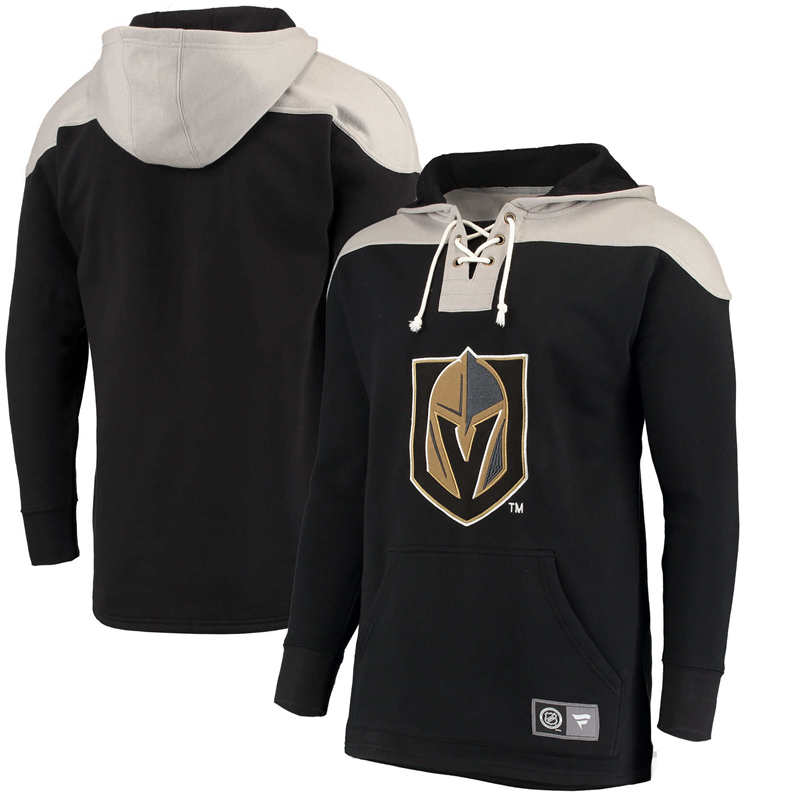 Men's Vegas Golden Knights Fanatics Branded Black Silver Breakaway Lace Up Hoodie