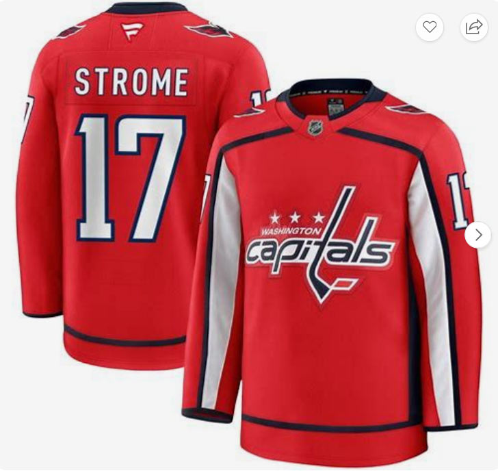 Men's Washington Capitals 17 Dylan Strome Red 2024 25 Home Stitched Hockey Jersey