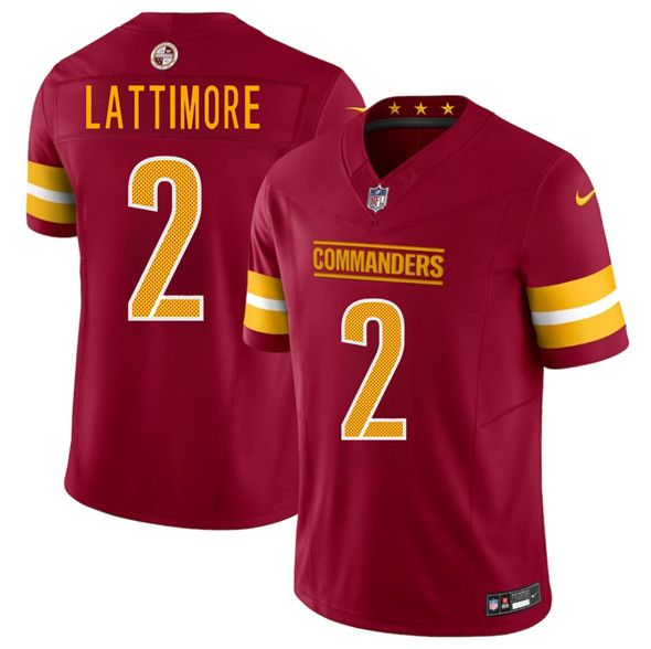 Men's Washington Commanders 2 Marshon Lattimore Burgundy 2025 F.U.S.E. Vapor Limited Football Stitched Jersey