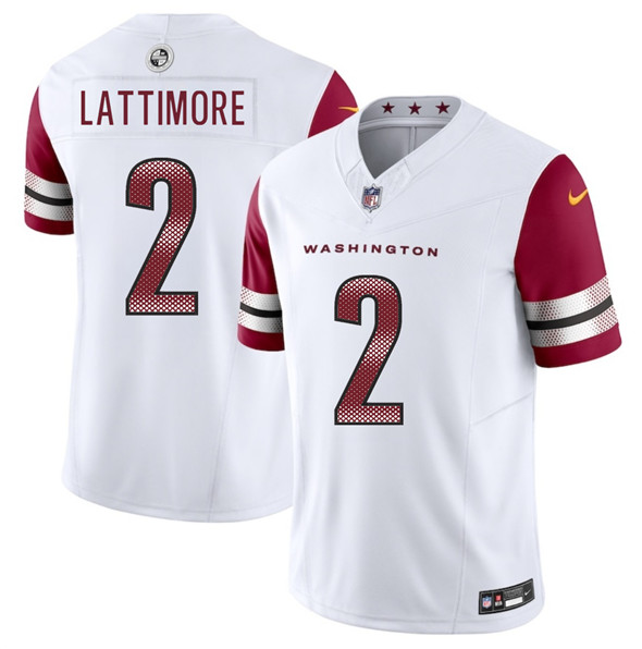 Men's Washington Commanders 2 Marshon Lattimore White 2025 F.U.S.E. Vapor Limited Football Stitched Jersey