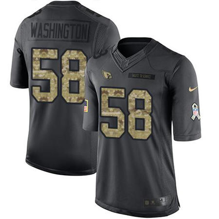 Men Arizona Cardinals 58 Daryl Washington  Anthracite 2016 Salute to Service Jersey