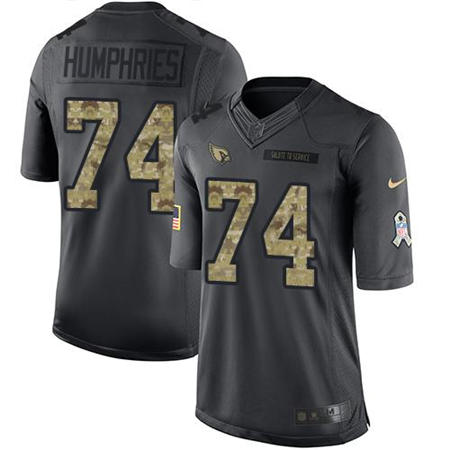 Men Arizona Cardinals 74 D J Humphries  Anthracite 2016 Salute to Service Jersey