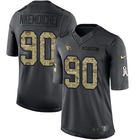 Men Arizona Cardinals 90 Robert Nkemdiche  Anthracite 2016 Salute to Service Jersey