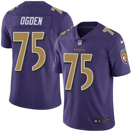 Men Baltimore Ravens 75 Jonathan Ogden Limited Purple Rush NFL Jersey