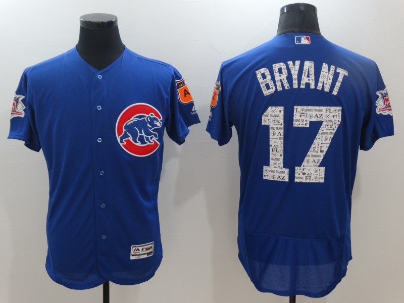 Men Chicago Cubs Kris Bryant Majestic Royal 2017 Spring Training Cool Base Player Jersey