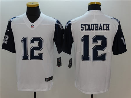 Men Dallas Cowboys 12 Roger Staubach White Color Rush Limited Stitched NFL Jersey