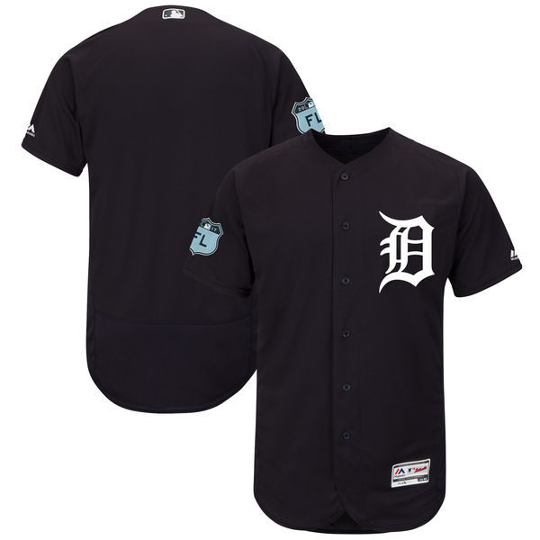 Men Detroit Tigers Majestic Navy 2017 Spring Training Cool Base Team Jersey