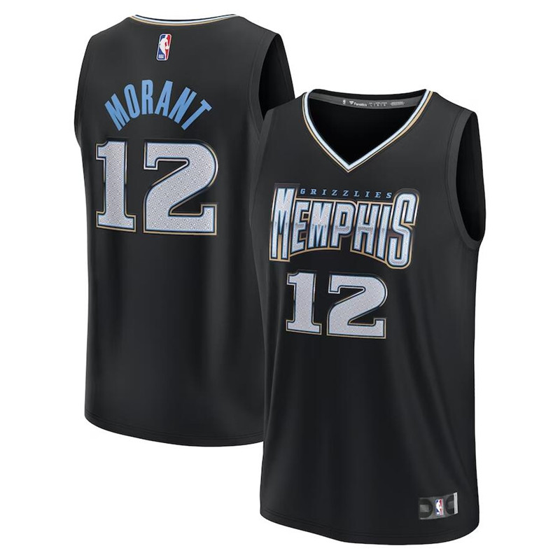 Men Fanatics Branded Ja Morant Black Memphis Grizzlies 2022 23 Fastbreak City Edition Jersey