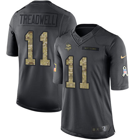 Men Minnesota Vikings 11 Laquon Treadwell  Anthracite 2016 Salute to Service Jersey