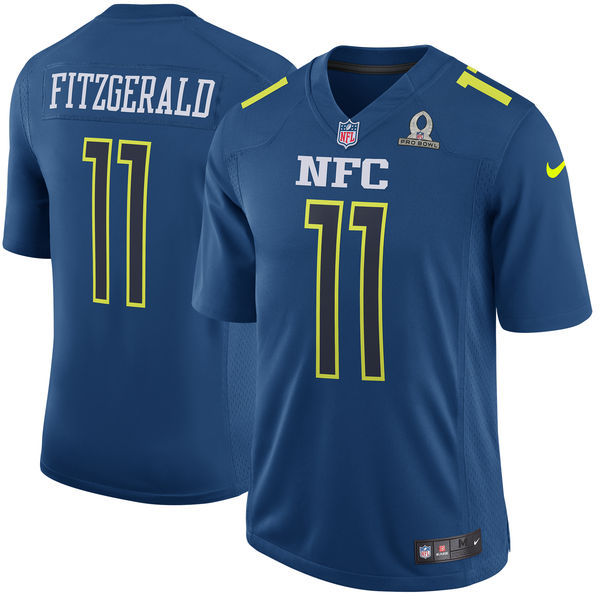 Men  Arizona Cardinals 11 Larry Fitzgerald Limited Blue 2017 Pro Bowl NFL Jersey