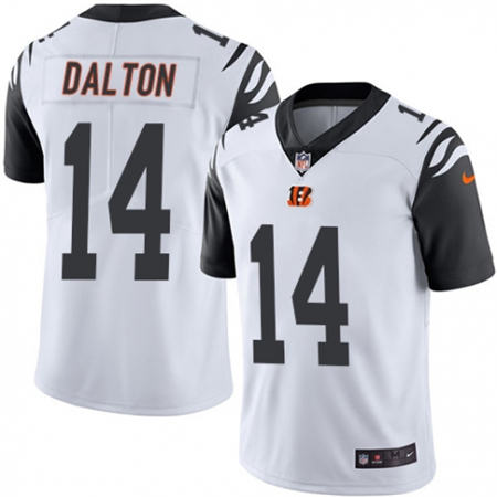 Men  Cincinnati Bengals 14 Andy Dalton Limited White Rush NFL Jersey